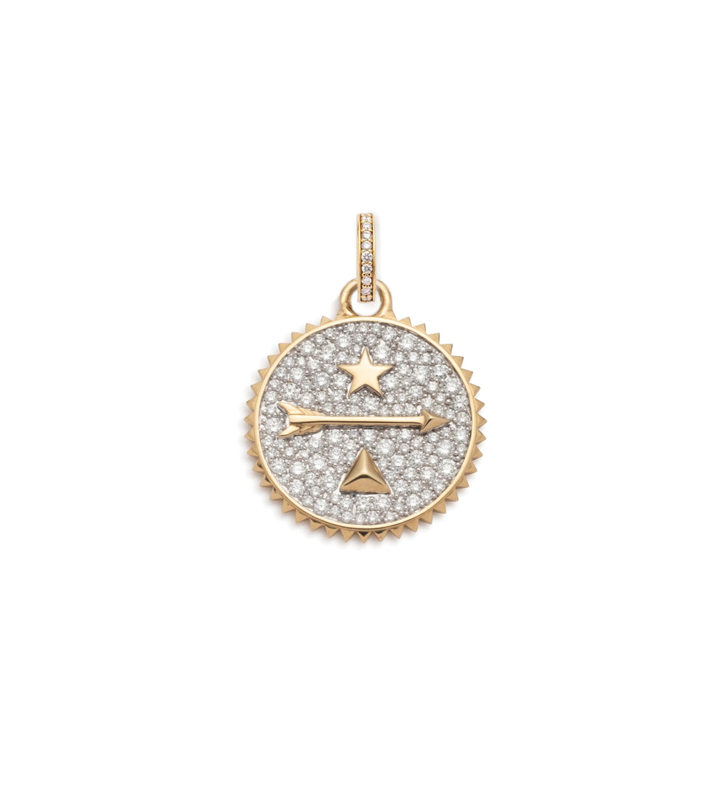 18K Yellow Gold Dream Medium Medallion : in Yellow Gold with Pave Diamonds and an Annex Link – FoundRae