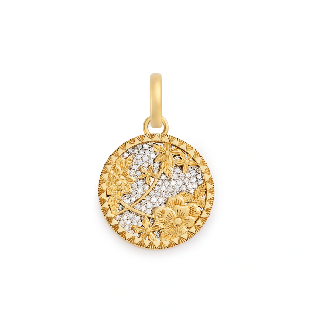 Resilience | Blossoms Pavé Floral Screen Medium Medallion | Diamonds, Yellow Gold view 1