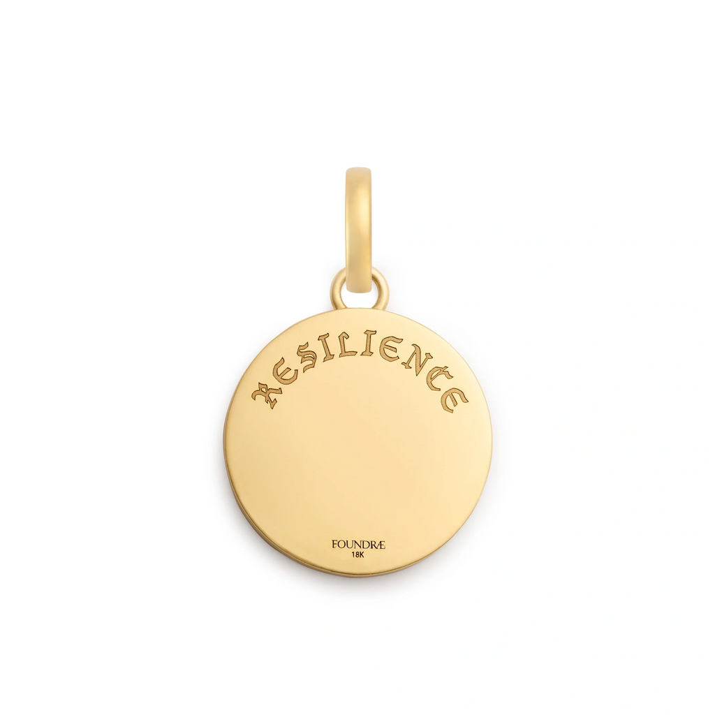 18K Yellow Gold Resilience | Blossoms Pavé Floral Screen Medium Medallion | Diamonds, Yellow Gold – FoundRae view 4