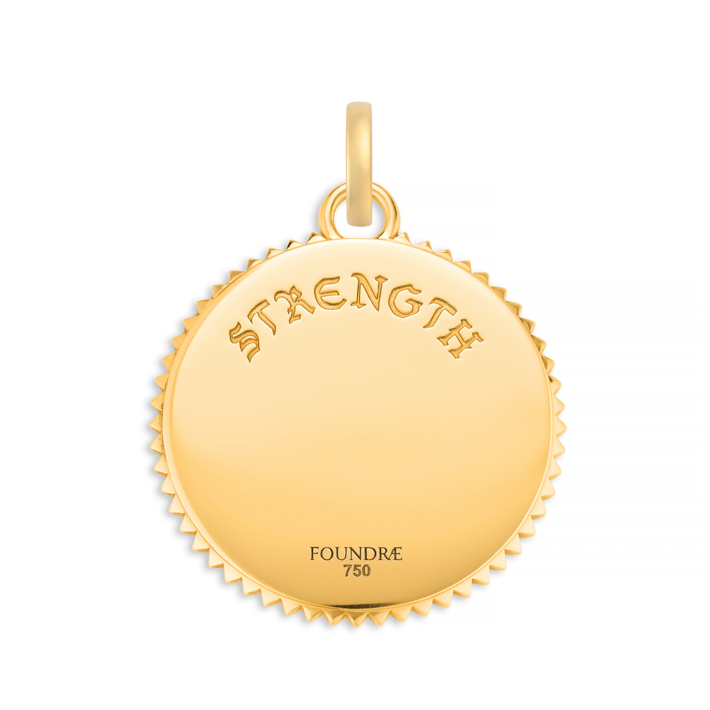 18K Yellow Gold Strength | Pavé Solar & Lunar Large Medallion | Diamonds, Yellow Gold – FoundRae view 4