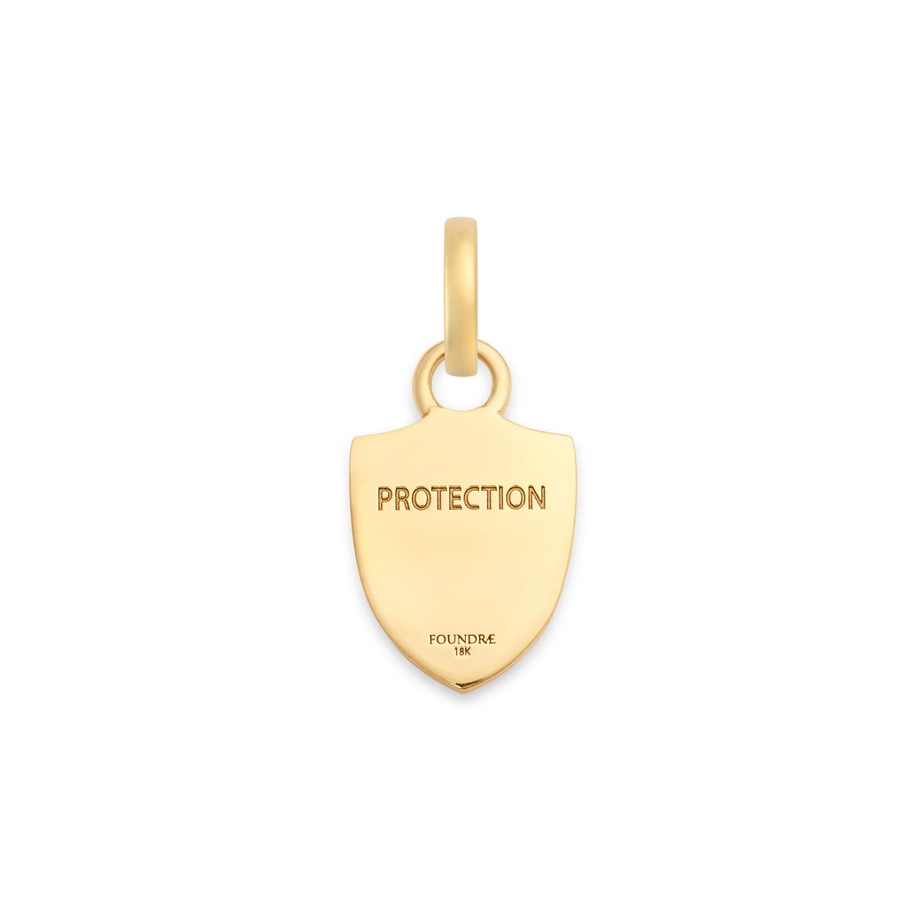 18K Yellow Gold Protection | Horseshoe Crest Pavé Miniature Pendant | Diamonds, 18K Yellow Gold – FoundRae view 5