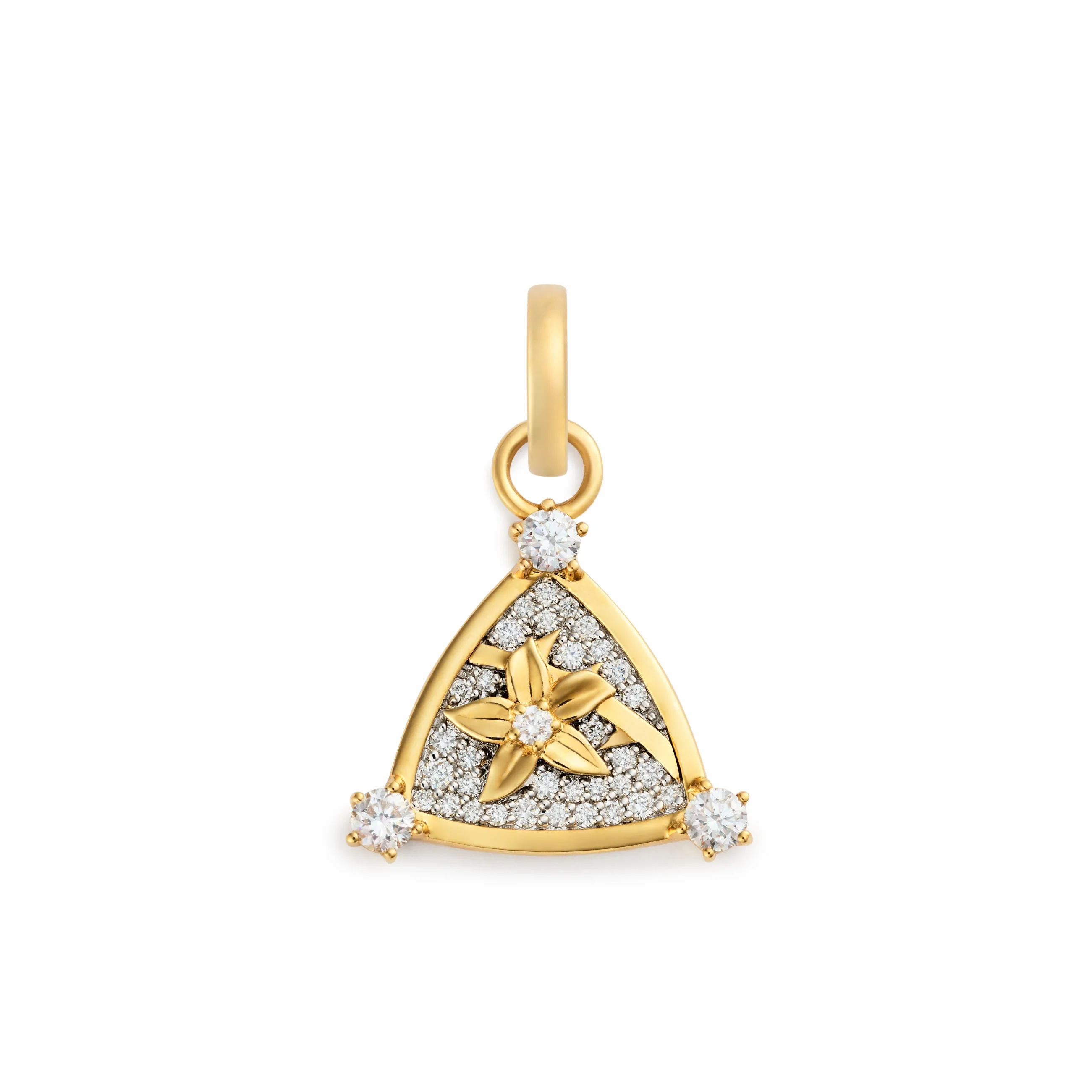 resilience | blossoms pavé miniature pendant | diamonds, yellow gold
