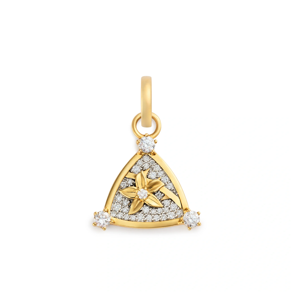 Resilience | Blossoms Pavé Miniature Pendant | Diamonds, Yellow Gold view 1