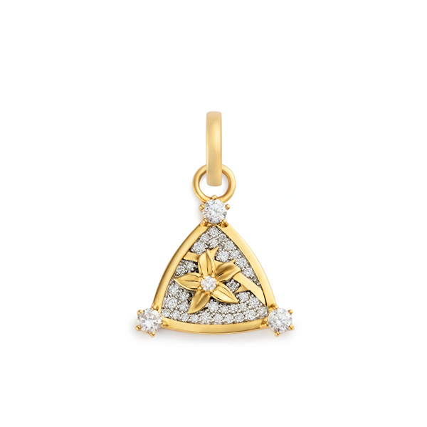 Resilience | Blossoms Pavé Miniature Pendant | Diamonds, Yellow Gold