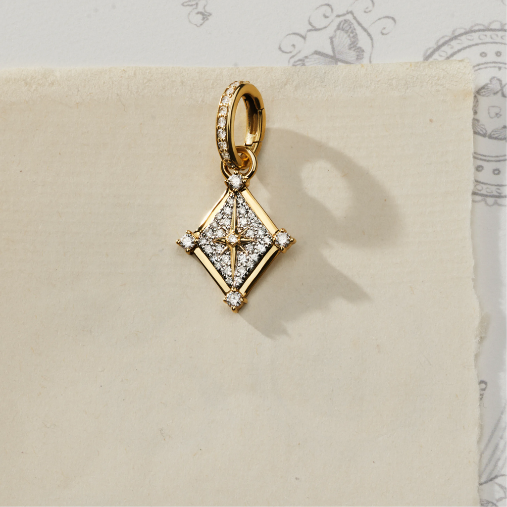 Foundation | Pavé Inner Light Miniature Pendant | Diamonds, Yellow Gold view 2