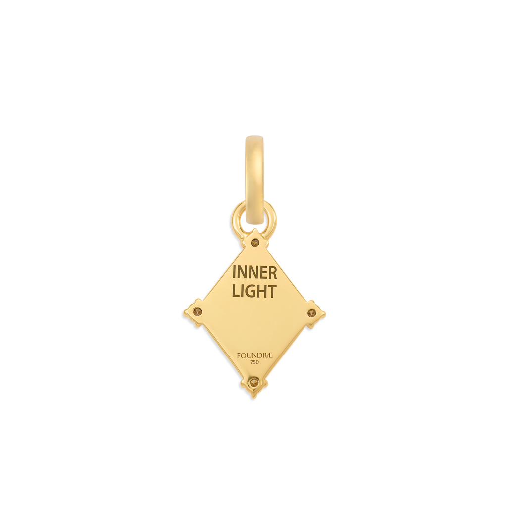 18K Yellow Gold Foundation | Pavé Inner Light Miniature Pendant | Diamonds, Yellow Gold – FoundRae view 4