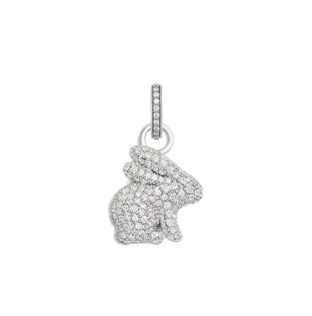 18K White Gold True Love | Snow Pavé Bunny Pendant | Diamonds, 18K White Gold – FoundRae view 3