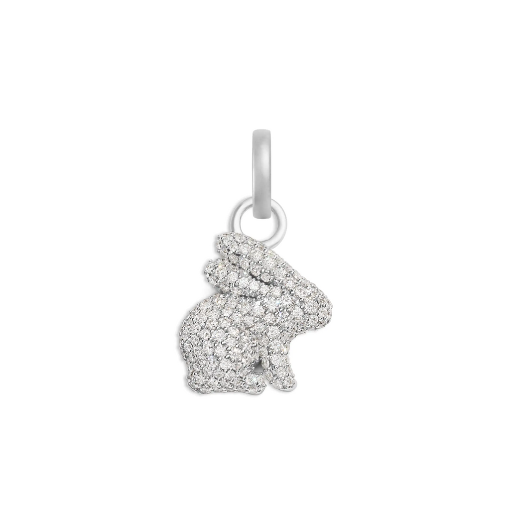 True Love | Snow Pavé Bunny Pendant | Diamonds, 18K White Gold view 1