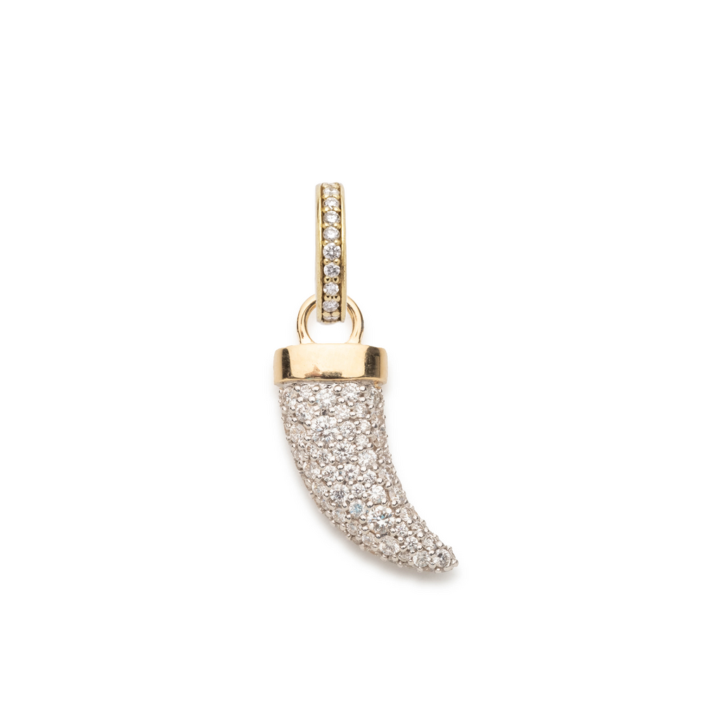 18K Mixed Gold Snow Pavé Diamond La Loba Claw Pendant : in Mixed Gold with an Annex Link – FoundRae view 4