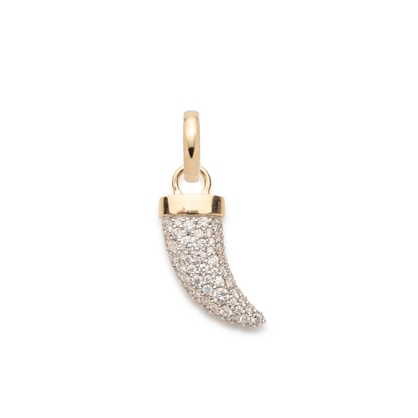 Snow Pavé Diamond La Loba Claw Pendant : in Mixed Gold with an Annex Link