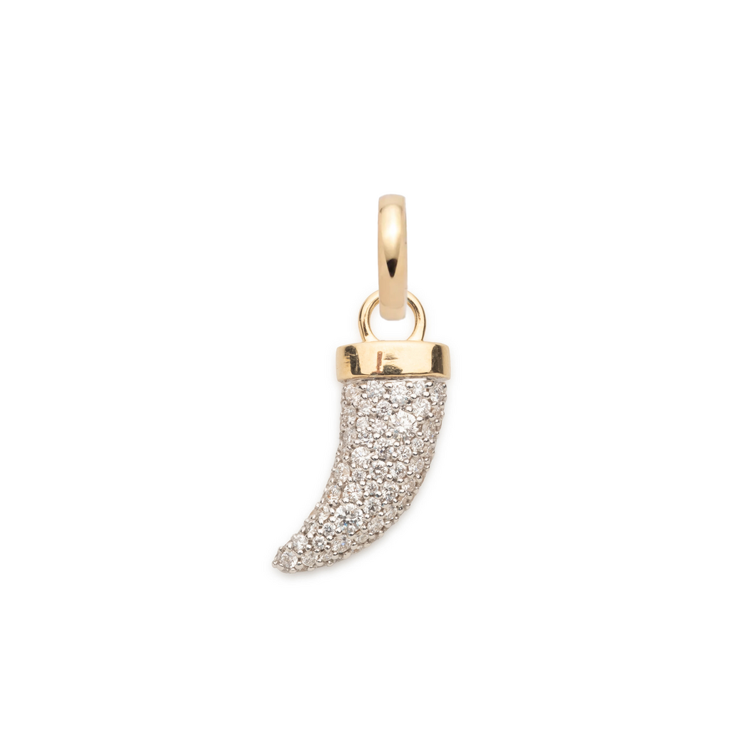 18K Mixed Gold Snow Pavé Diamond La Loba Claw Pendant : in Mixed Gold with an Annex Link – FoundRae view 5