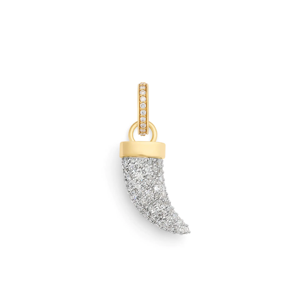 18K Mixed Gold Protection | Snow Pavé La Loba Claw Pendant | Diamonds, 18K Mixed Gold – FoundRae view 3