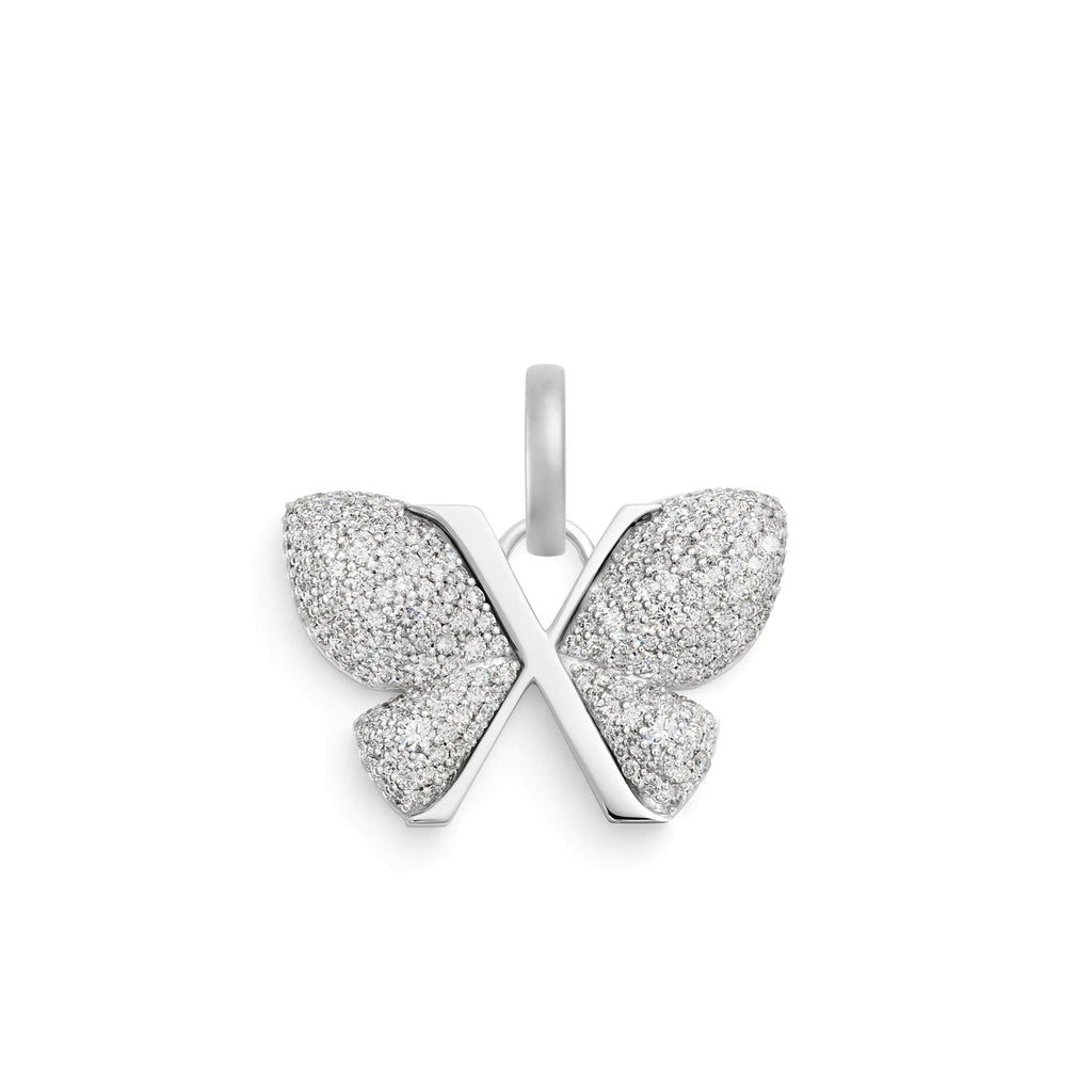 Reverie | Snow Pavé Butterfly Pendant | Diamonds, 18K White Gold view 1