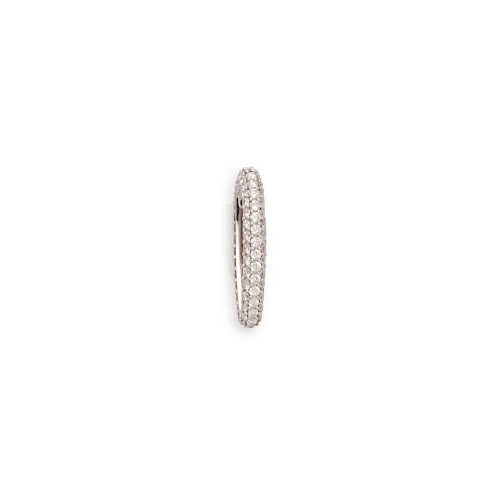 18K White Gold Oversized Pave Diamond Oval Heart Slide White Gold – FoundRae view 3