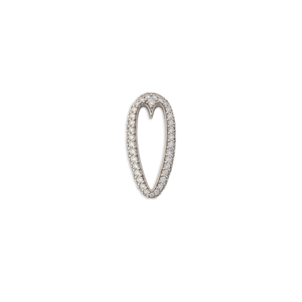 True Love | Pavé Diamond Oversized Oval Heart Slide | Diamonds, 18K White Gold view 1