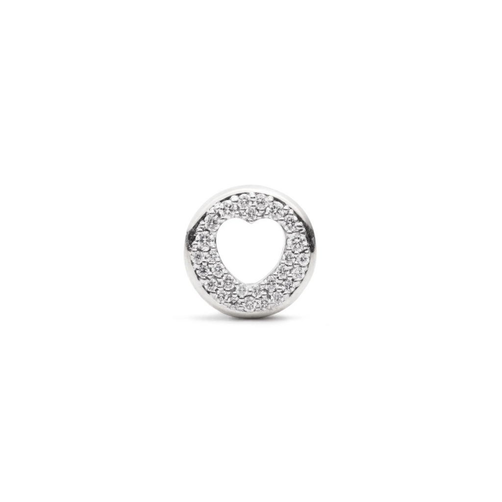 Pave Diamond Side - Love : Heart Beat White Gold – FoundRae view 2