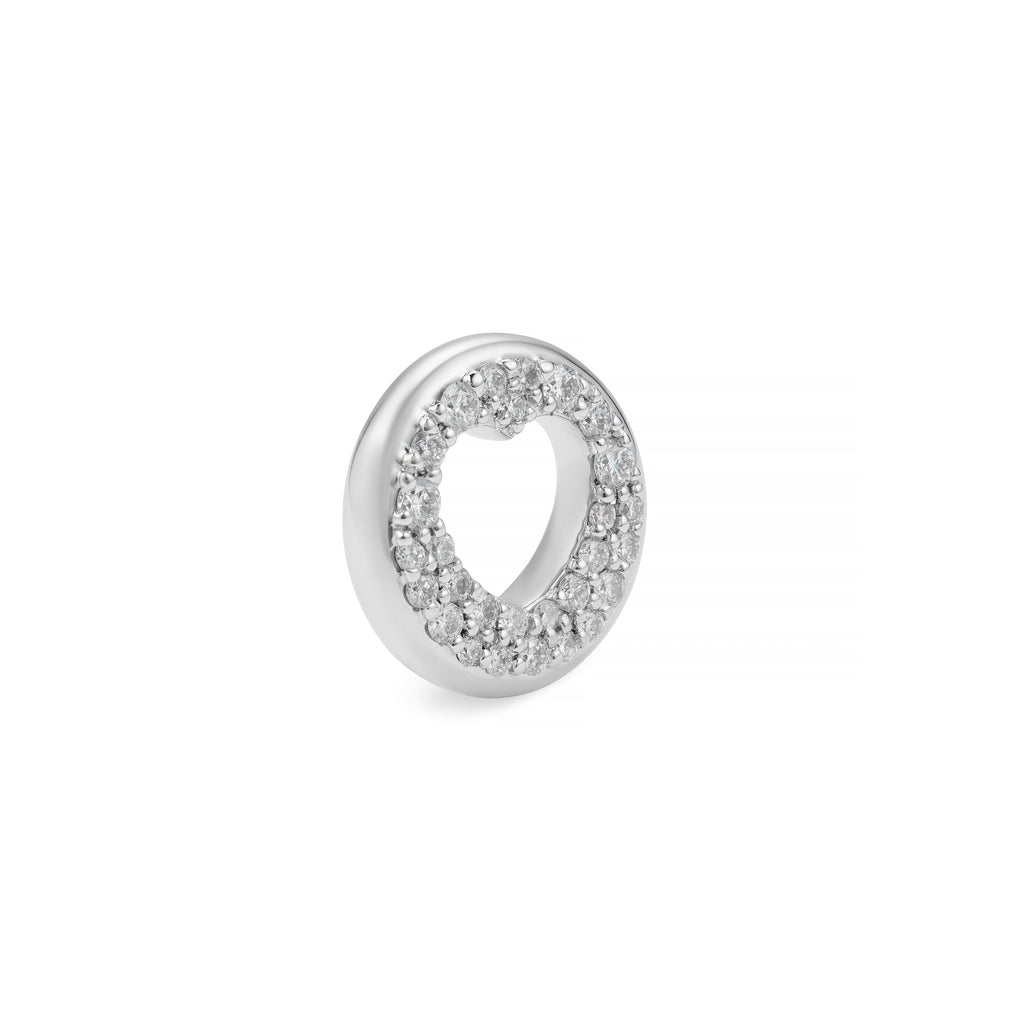 True Love | Pavé Side Heart Beat | Diamonds, 18K White Gold view 1