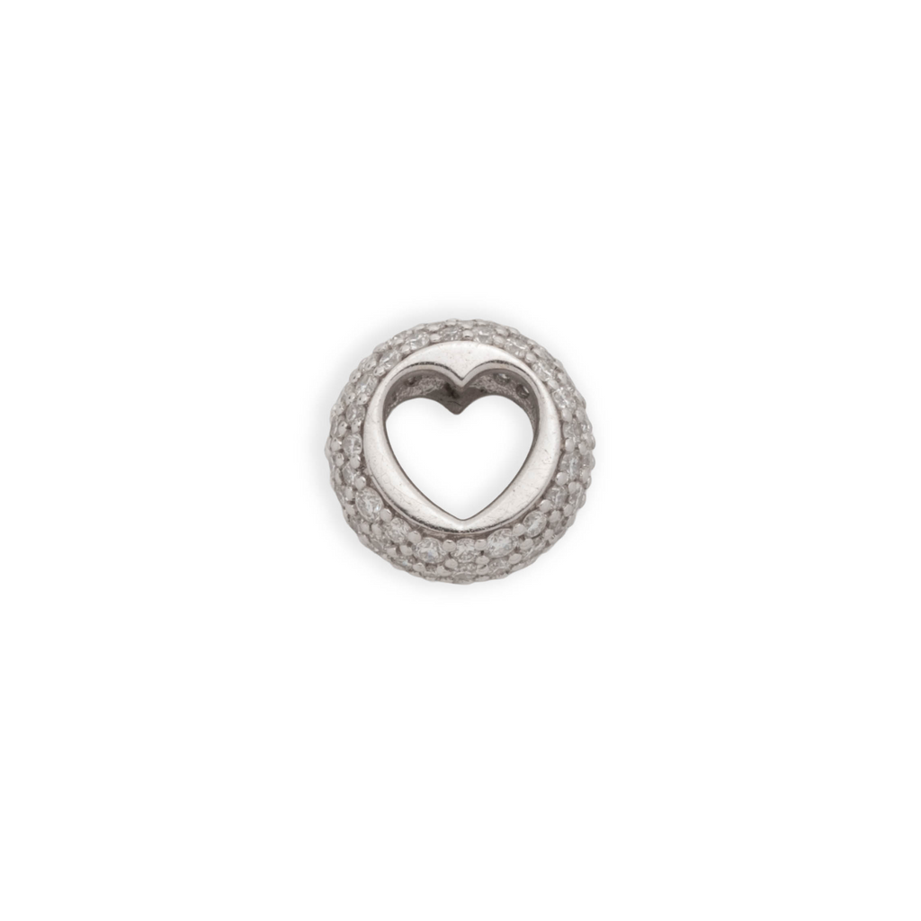 18K White Gold Orbit Pavé Diamond Heart Beat : in White Gold – FoundRae view 5