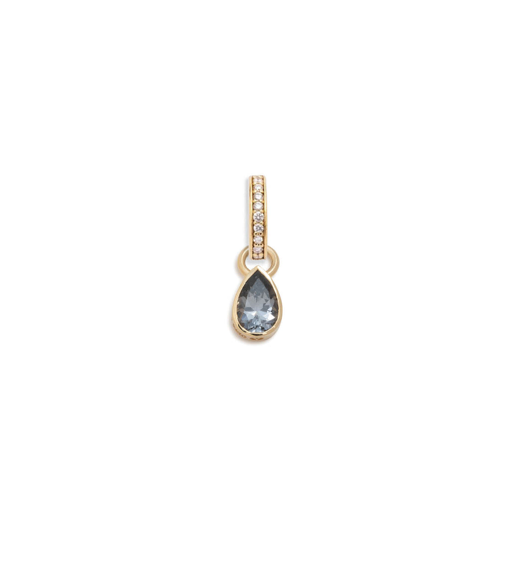 Forever & Always a Pair - Love : .45ct Grey Spinel Pear Pendant with Oval Pushgate view 2