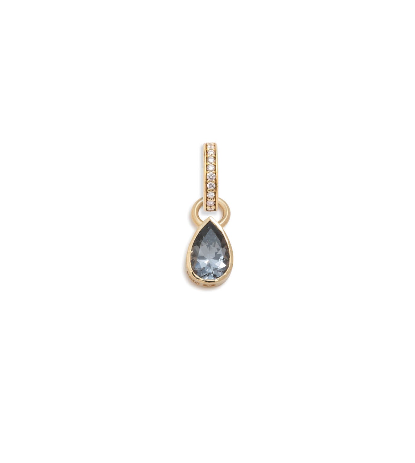 Forever & Always a Pair - Love : .7ct Grey Spinel Pear Pendant with Oval Pushgate