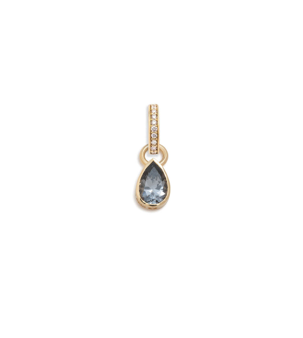 18K Yellow Gold Forever & Always a Pair - Love : .7ct Grey Spinel Pear Pendant with Oval Pushgate – FoundRae