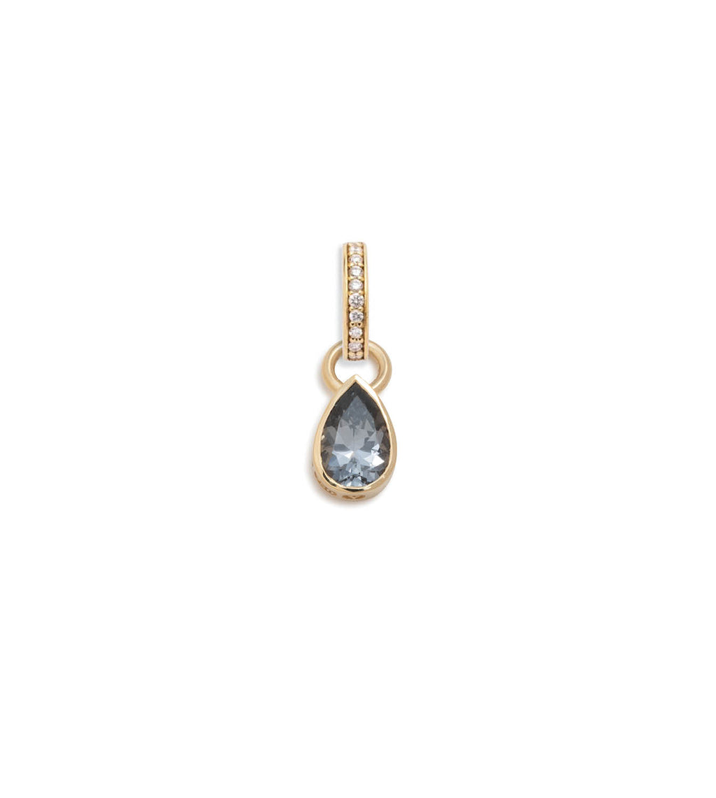 18K Yellow Gold Forever & Always a Pair - Love : .8ct Grey Spinel Pear Pendant with Oval Pushgate – FoundRae