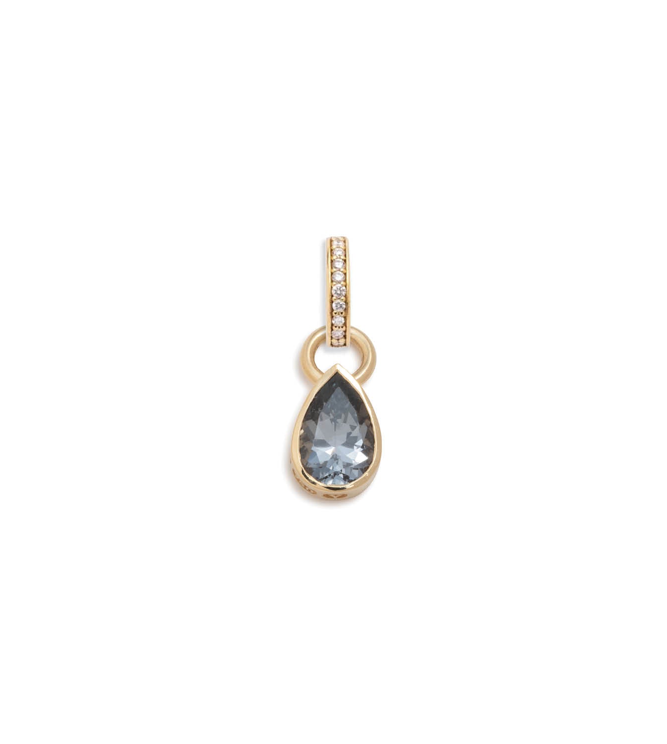 Forever & Always a Pair - Love : 1ct Grey Spinel Pear Pendant with Oval Pushgate