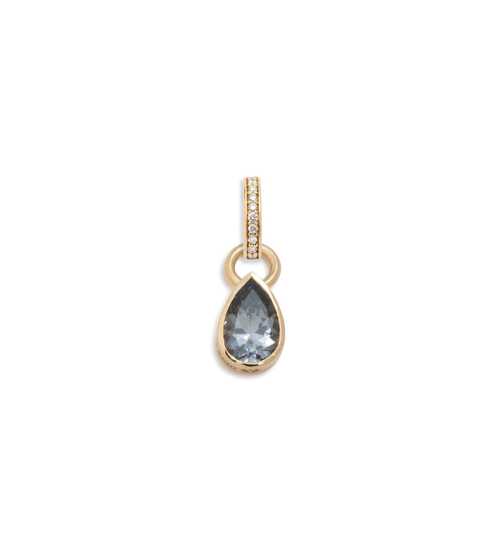 18K Yellow Gold Forever & Always a Pair - Love : 1ct Grey Spinel Pear Pendant with Oval Pushgate – FoundRae