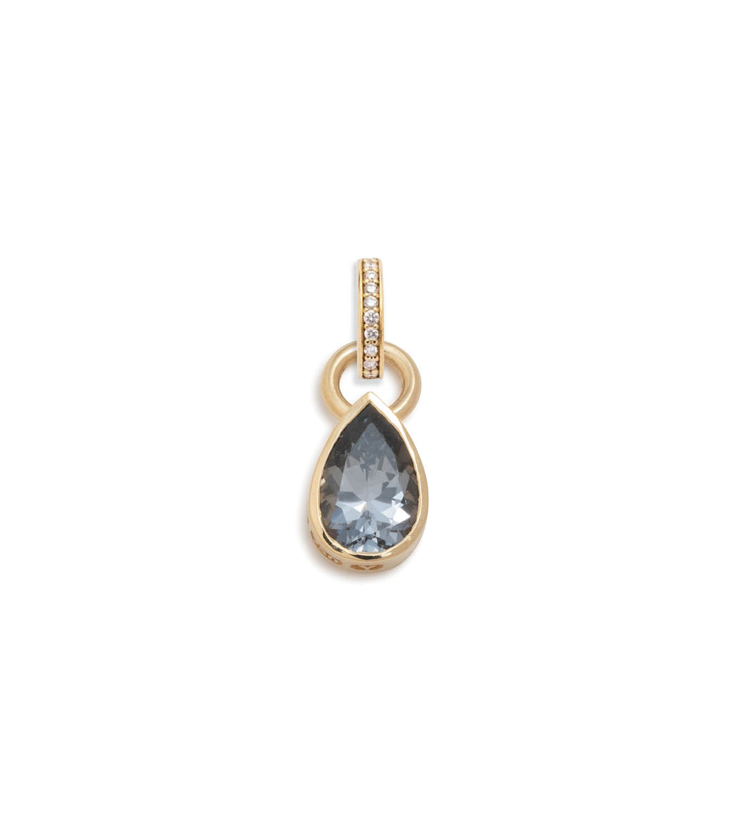 18K Yellow Gold Forever & Always a Pair - Love : 2.5ct Grey Spinel Pear Pendant with Oval Pushgate – FoundRae