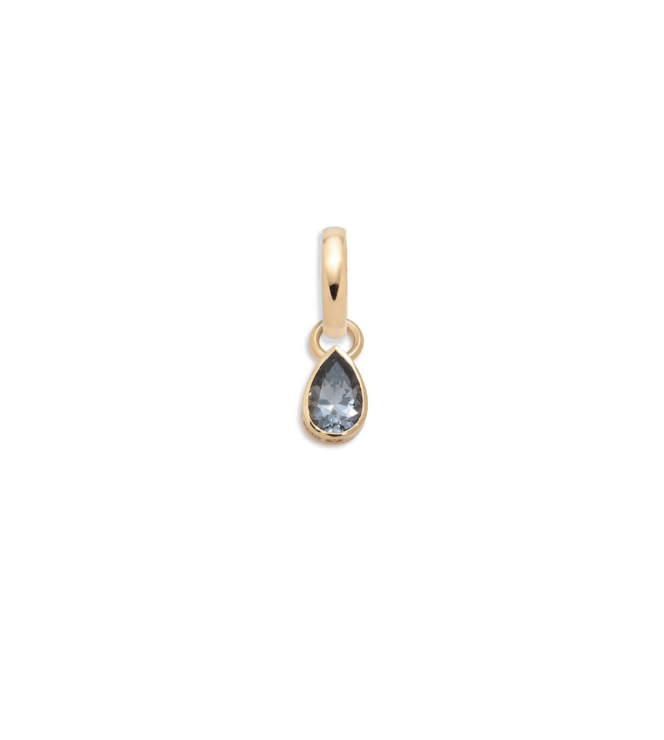 Forever & Always a Pair - Love : .45ct Grey Spinel Pear Pendant with Oval Pushgate