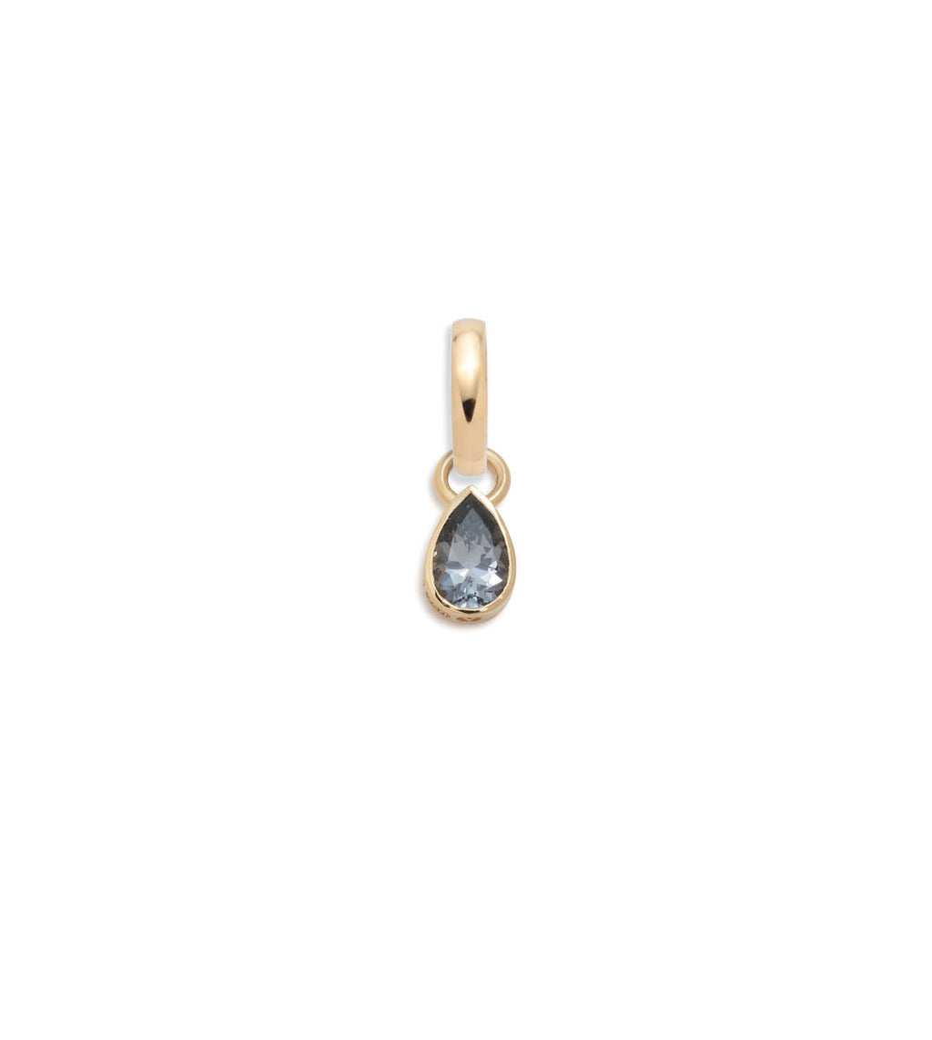 Forever & Always a Pair - Love : .45ct Grey Spinel Pear Pendant with Oval Pushgate view 1