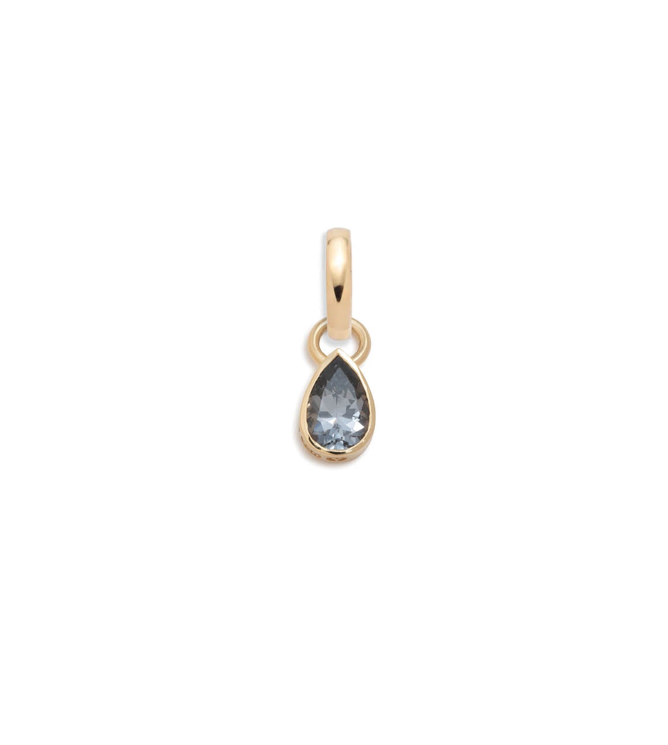Forever & Always a Pair - Love : .7ct Grey Spinel Pear Pendant with Oval Pushgate