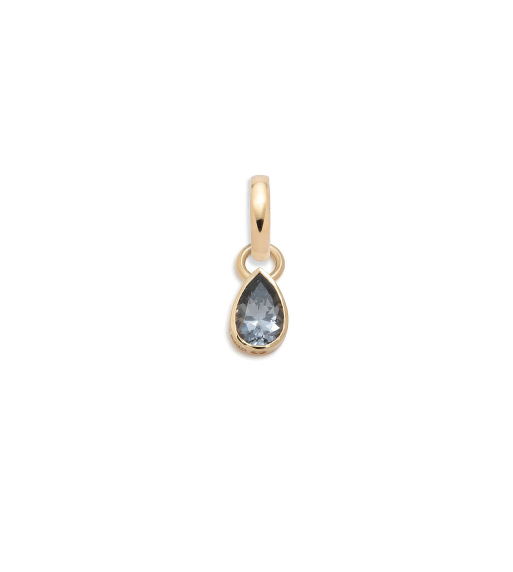 Forever & Always a Pair - Love : .7ct Grey Spinel Pear Pendant with Oval Pushgate view 1