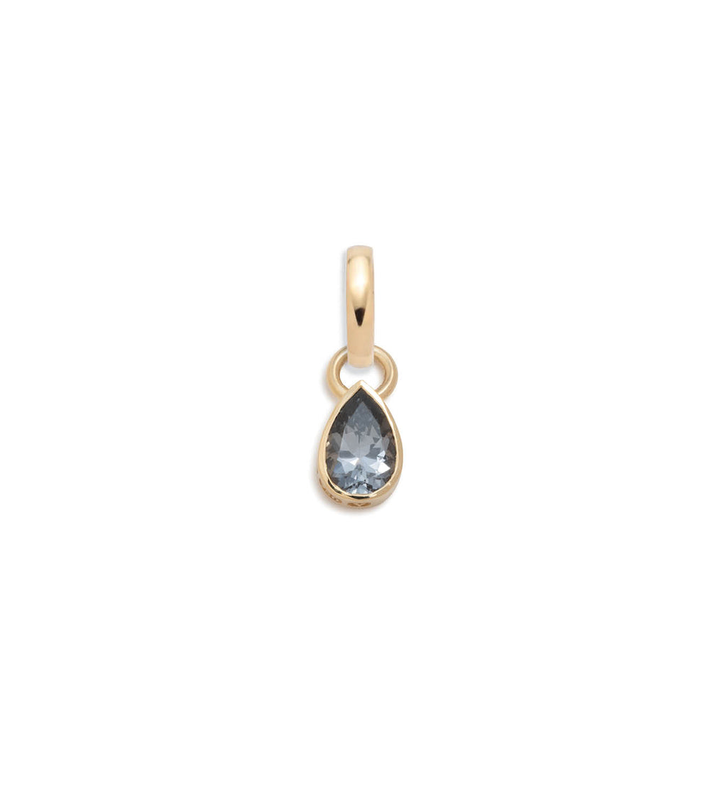 Forever & Always a Pair - Love : .8ct Grey Spinel Pear Pendant with Oval Pushgate view 1