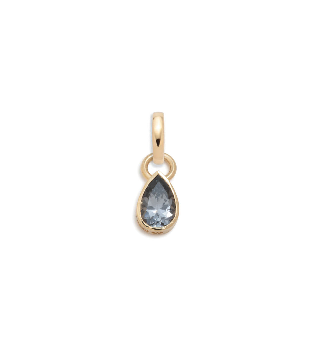 Forever & Always a Pair - Love : 1ct Grey Spinel Pear Pendant with Annex Link view 1