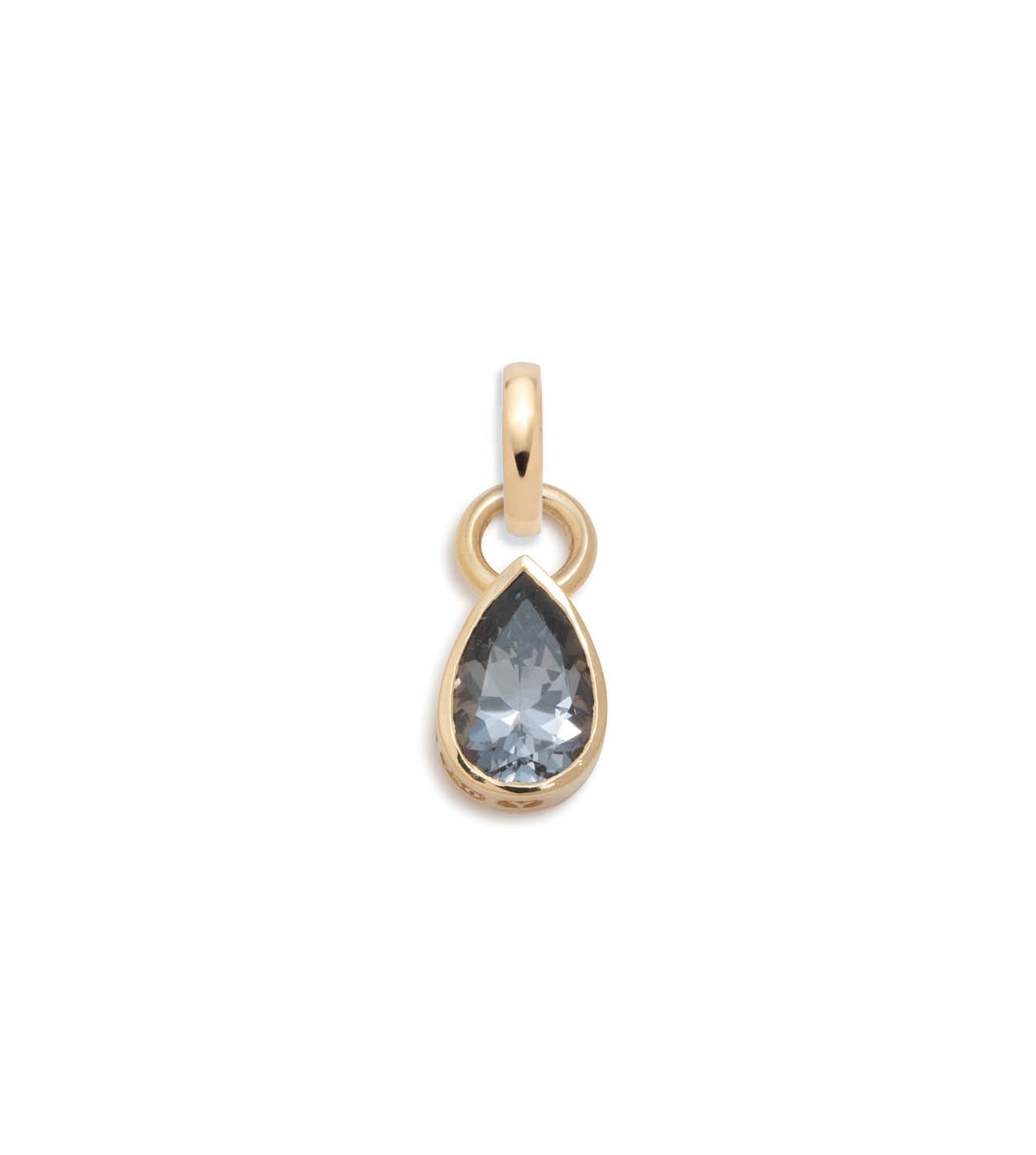 Forever & Always a Pair - Love : 2.5ct Grey Spinel Pear Pendant with Oval Pushgate