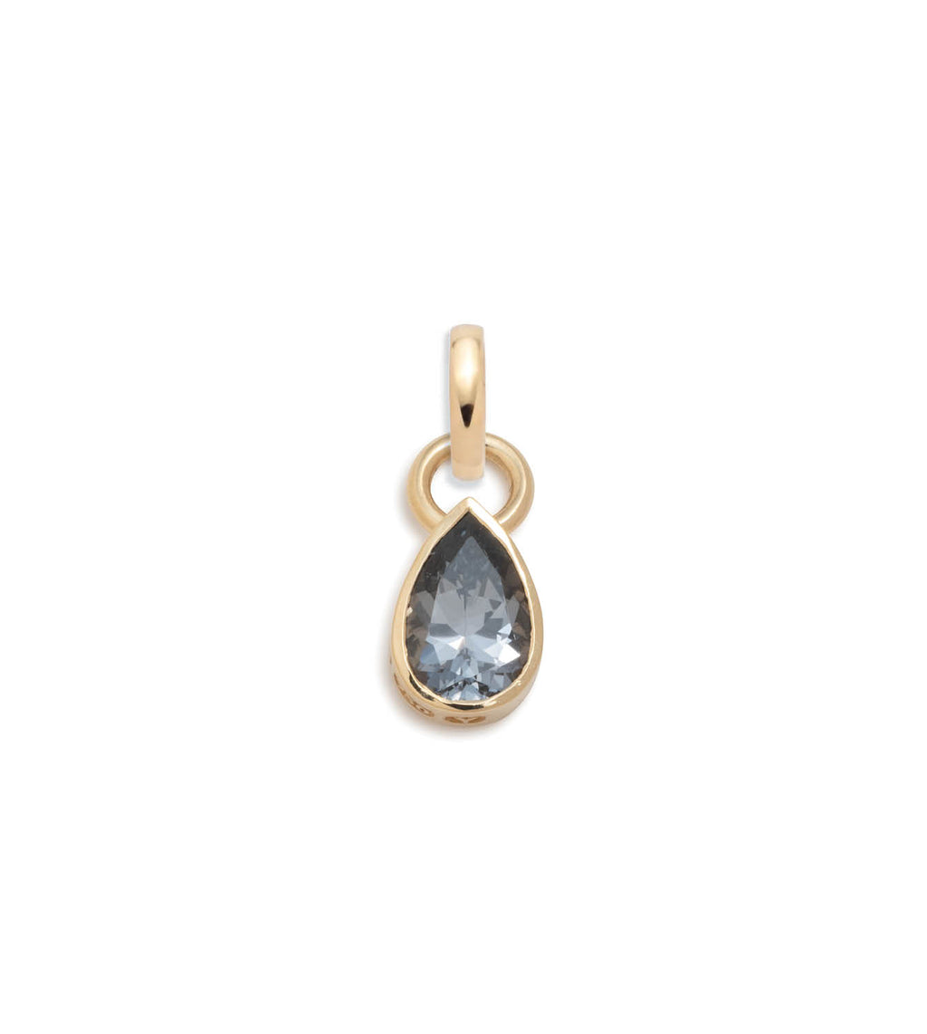 Forever & Always a Pair - Love : 2.5ct Grey Spinel Pear Pendant with Oval Pushgate view 1