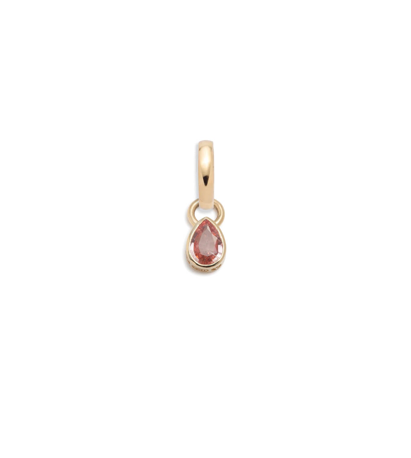 Forever & Always a Pair - Love : .45ct Padparadscha Pear Pendant with Oval Pushgate