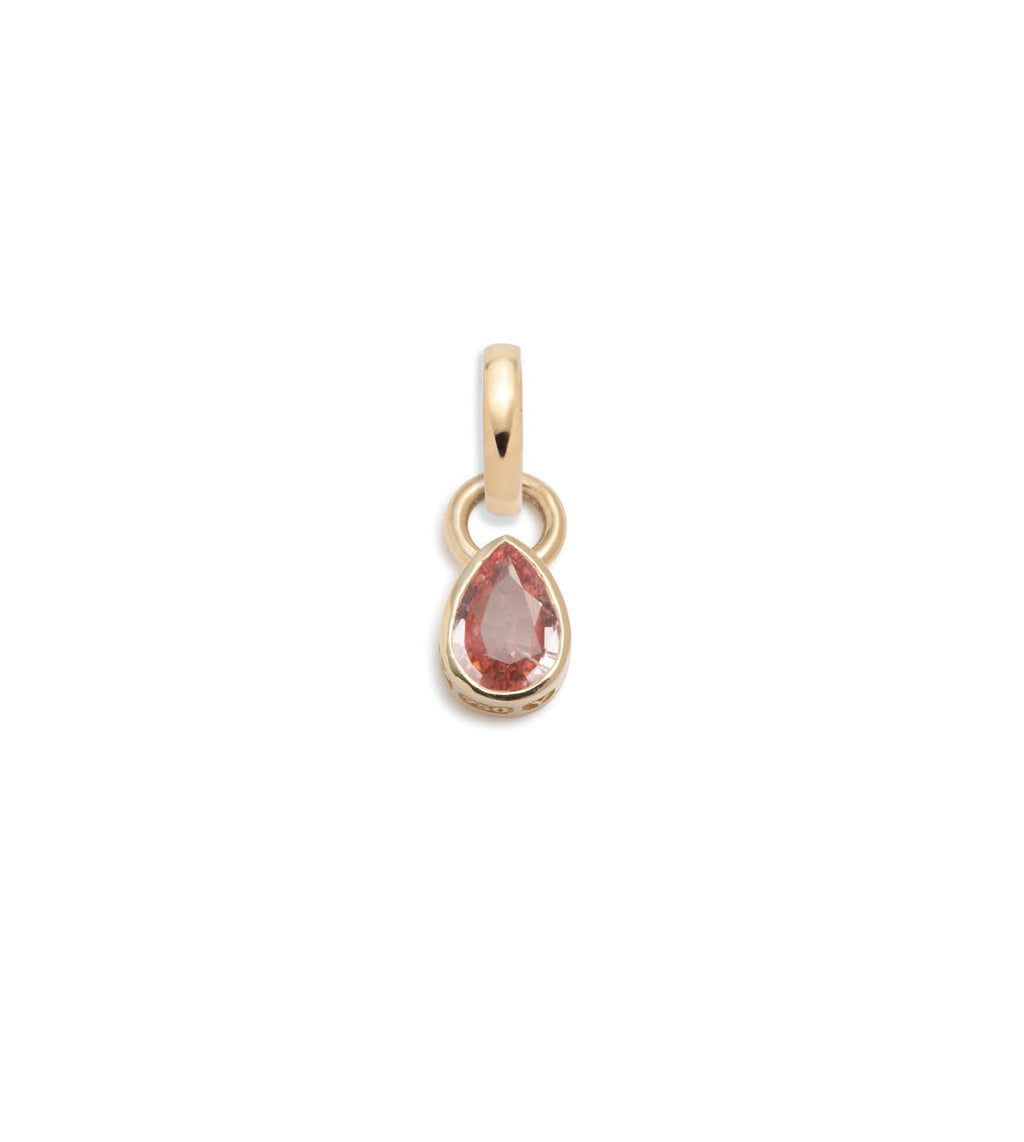 Forever & Always a Pair - Love : 1ct Padparadscha Pear Pendant with Oval Pushgate view 1