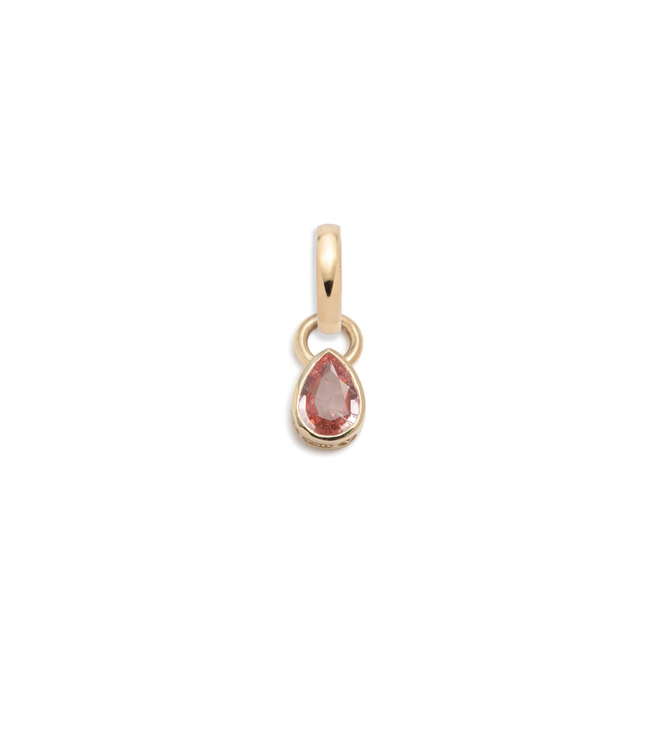 Forever & Always a Pair - Love : .8ct Padparadscha Pear Pendant with Oval Pushgate