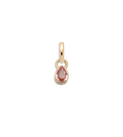 Forever & Always a Pair - Love : .8ct Padparadscha Pear Pendant with Oval Pushgate