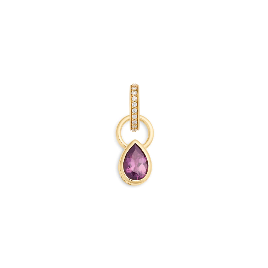 True Love | Forever & Always a Pair Pear Pendant | Amethyst, 18K Yellow Gold view 2
