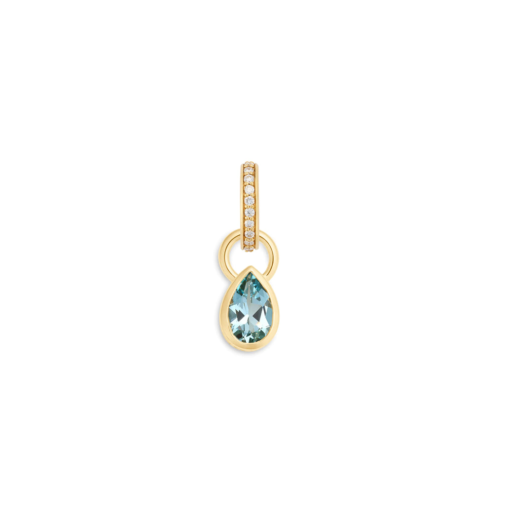 True Love | Forever & Always a Pair Pear Pendant | Aquamarine, 18K Yellow Gold view 2