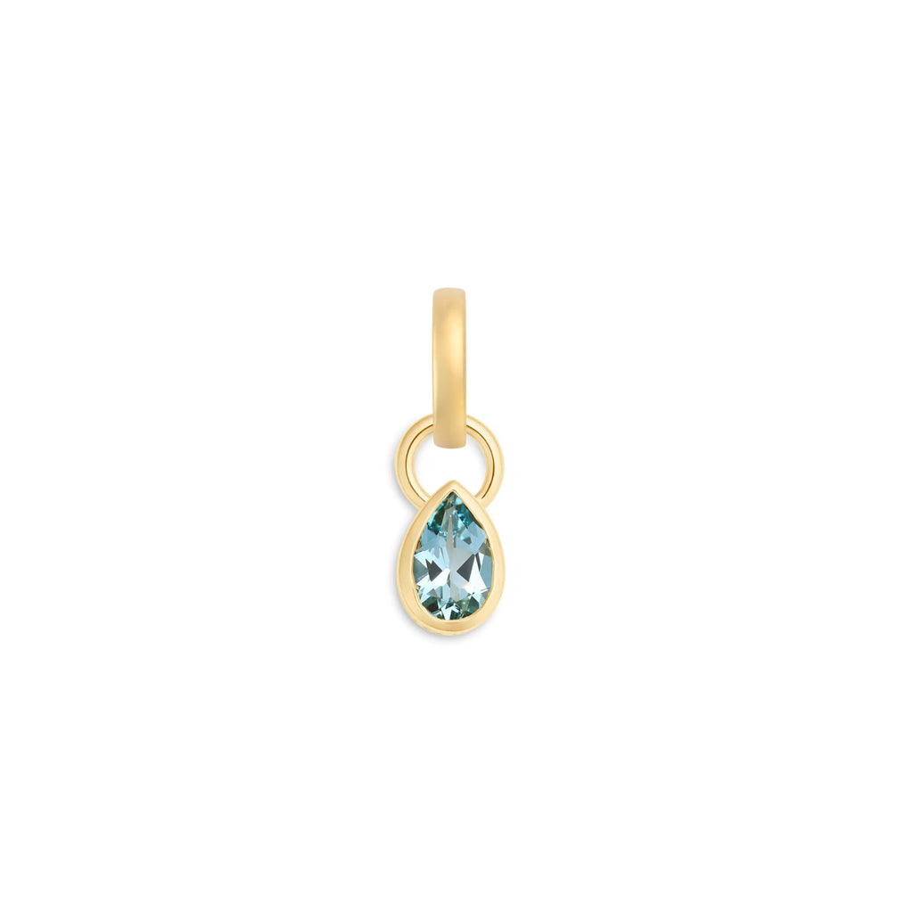 True Love | Forever & Always a Pair Pear Pendant | Aquamarine, 18K Yellow Gold view 1