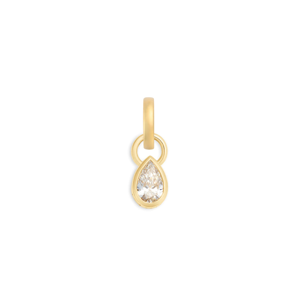 True Love | Forever & Always a Pair Pear Pendant | Diamond, 18K Yellow Gold view 1