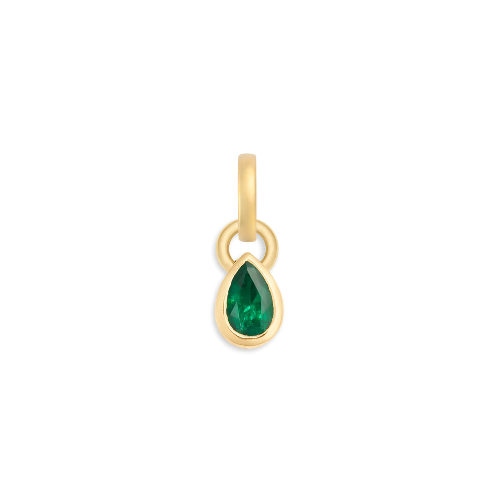 True Love | Forever & Always a Pair Pear Pendant | Emerald, 18K Yellow Gold view 1