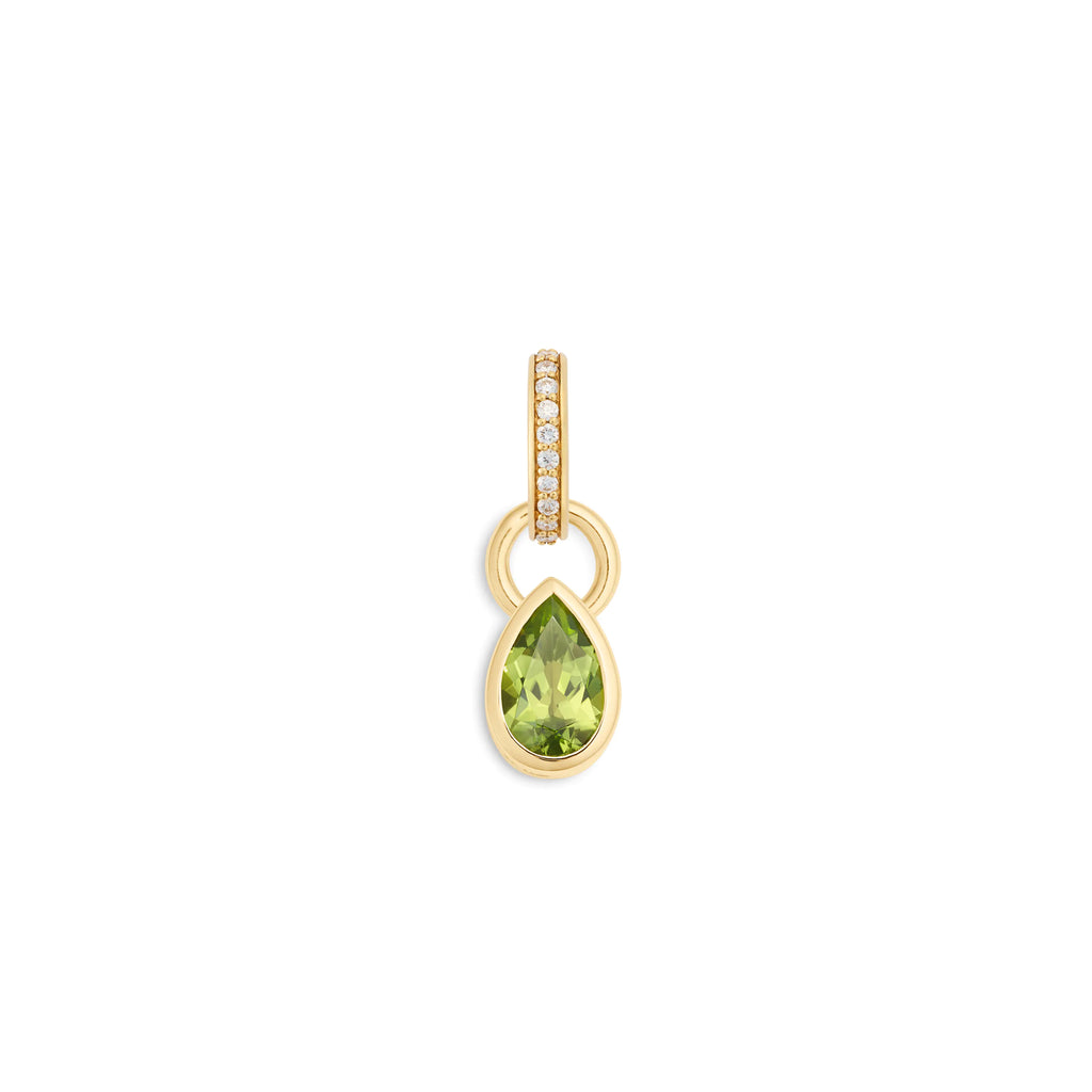True Love | Forever & Always a Pair Pear Pendant | Peridot, 18K Yellow Gold view 2