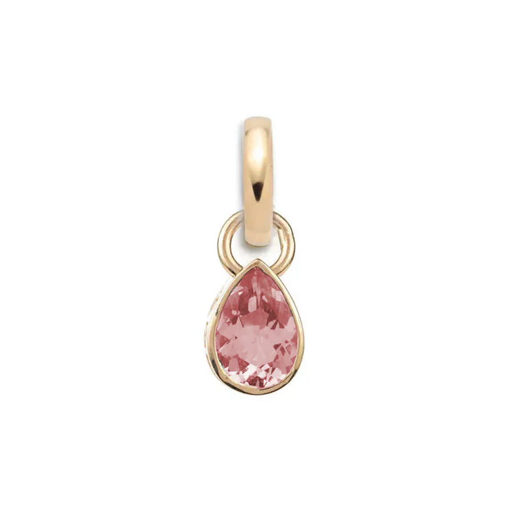18K Yellow Gold Forever & Always a Pair Pink Tourmaline Pear Pendant : in Yellow Gold with an Annex Link – FoundRae view 2