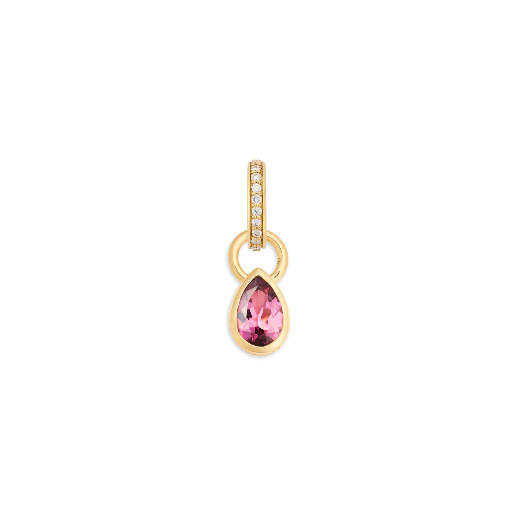 True Love | Forever & Always a Pair Pear Pendant | Pink Tourmaline, 18K Yellow Gold view 1