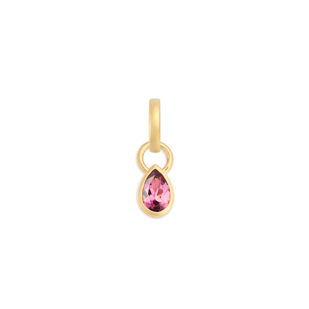 True Love | Forever & Always a Pair Pear Pendant | Pink Tourmaline, 18K Yellow Gold view 2